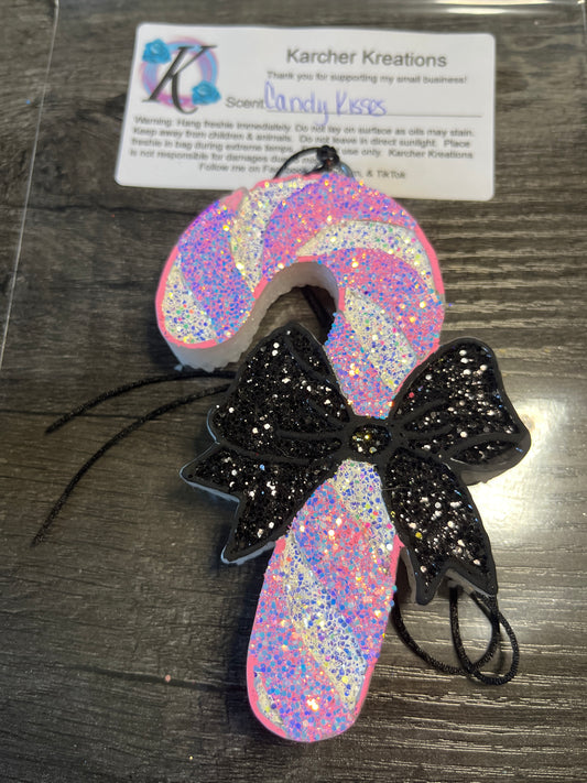 Candy Cane with Bow- Candy Kisses