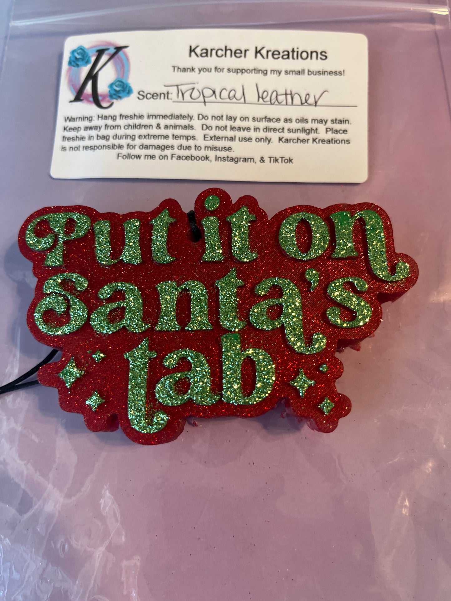 Put It On Santas Tab- Tropical Leather
