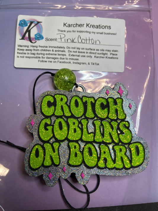 Crotch Goblins On Board- Pink Cotton
