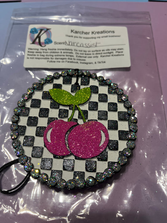 Round Checkered Print Cherry- Narcassist