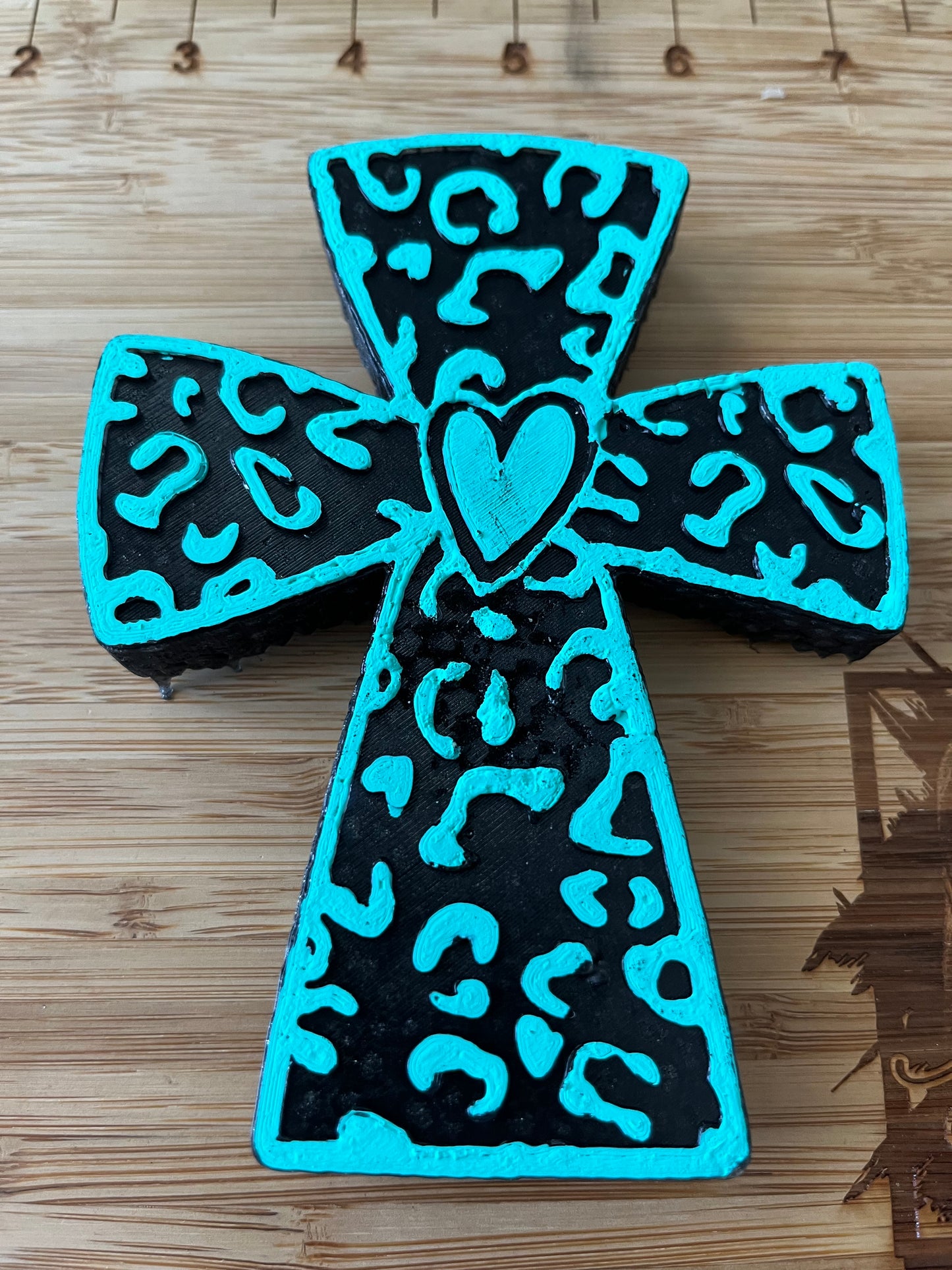 Cross with Leopard Print Car  Freshie