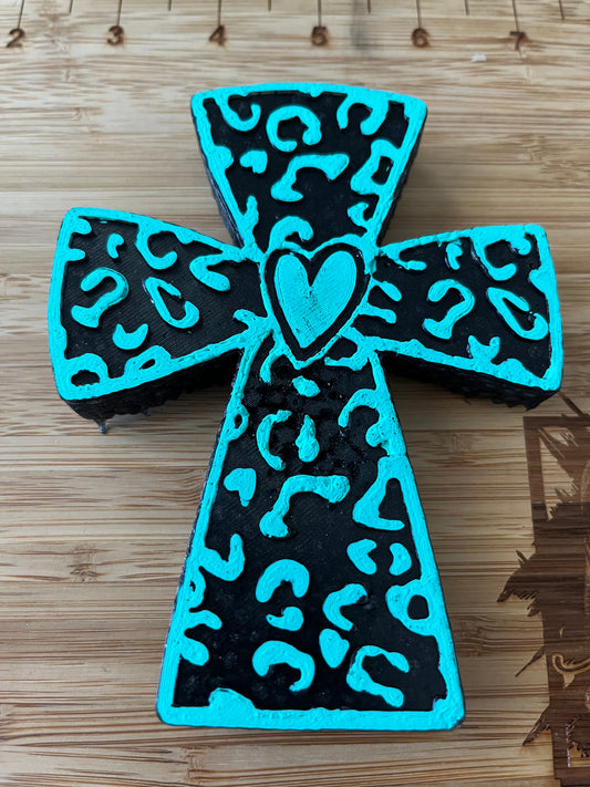 Cross with Leopard Print Freshie