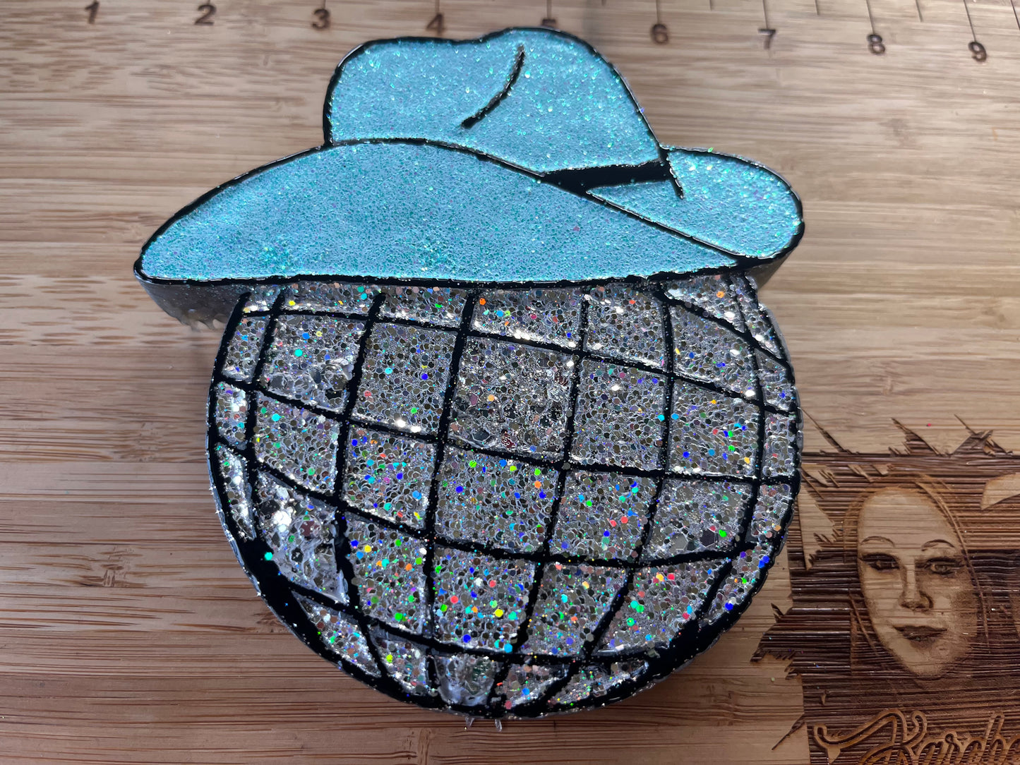 Disco Ball with Cowboy Hat Freshie