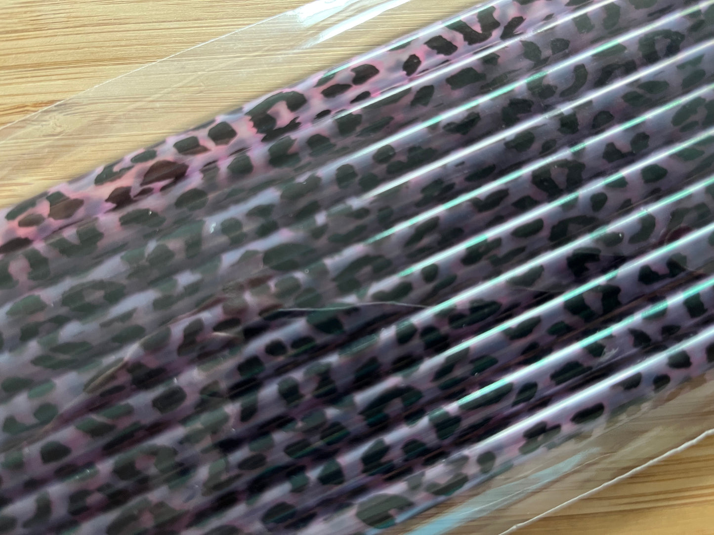Purple Cheetah  straws