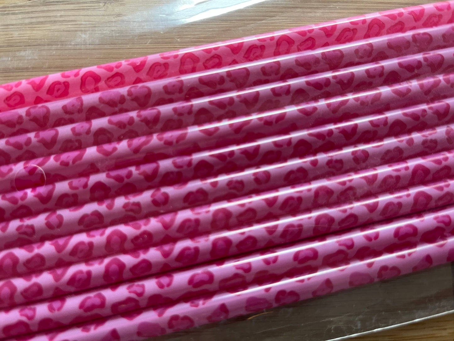 Pink Cheetah  straws